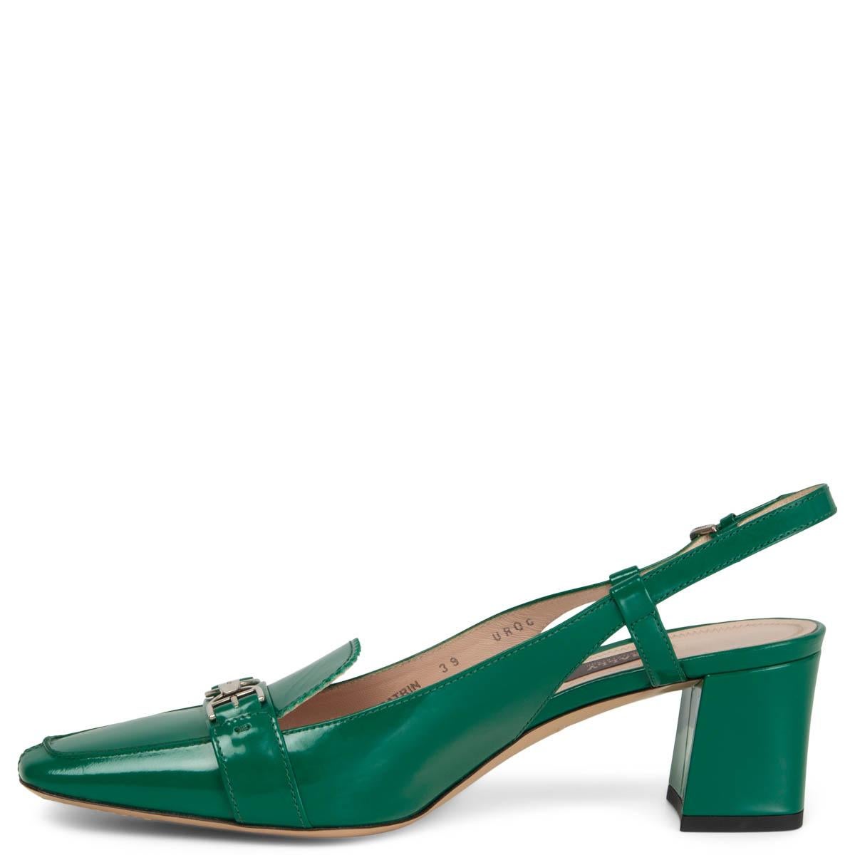 green slingback heels