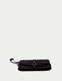 Bally Black Leather Clutch with Gold-Tone Detail