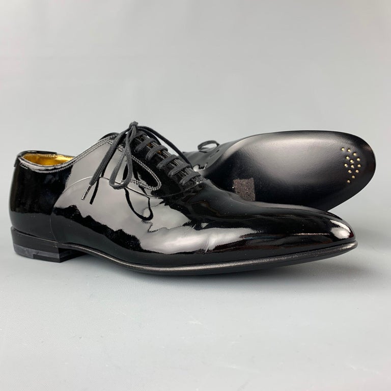 BALLY Garrett Size 8 Black Patent Leather Lace Up Shoes For Sale at 1stDibs