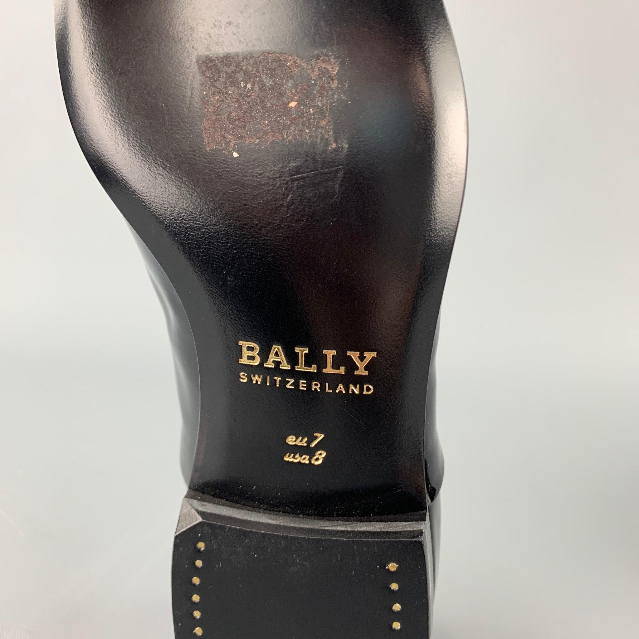 BALLY Garrett Size 8 Black Patent Leather Lace Up Shoes For Sale 4