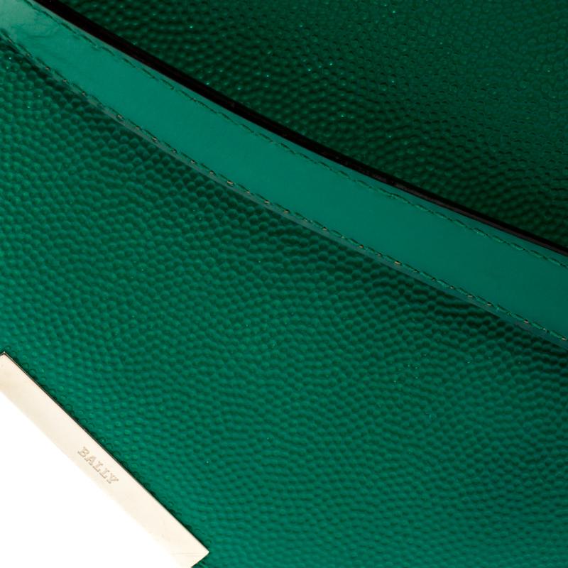 Bally Green Leather Corner Shoulder Bag 6