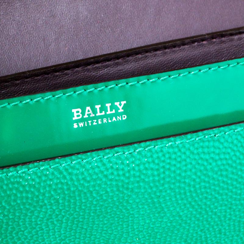 Bally Green Leather Corner Shoulder Bag 2