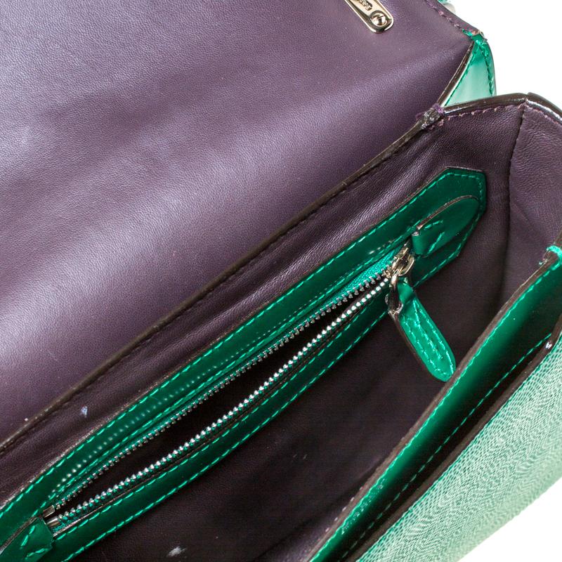 Bally Green Leather Corner Shoulder Bag 3
