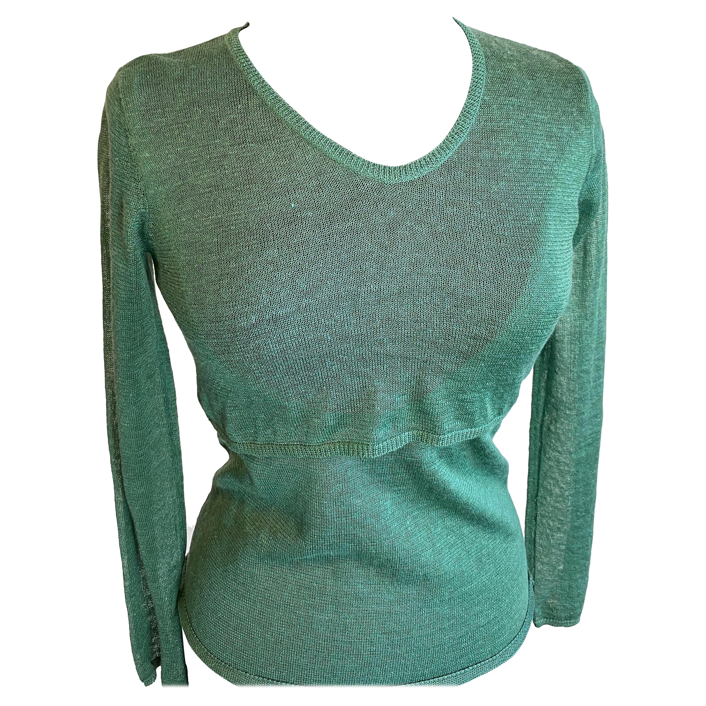 Bally green linen Twin set For Sale