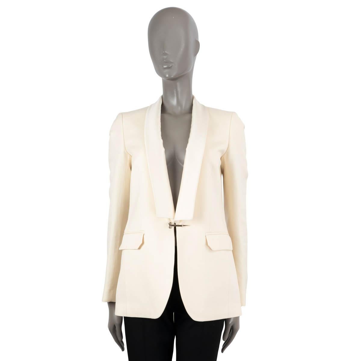 Beige BALLY ivory wool & silk 2016 SHAWL COLLAR TUXEDO Blazer Jacket 38 M For Sale