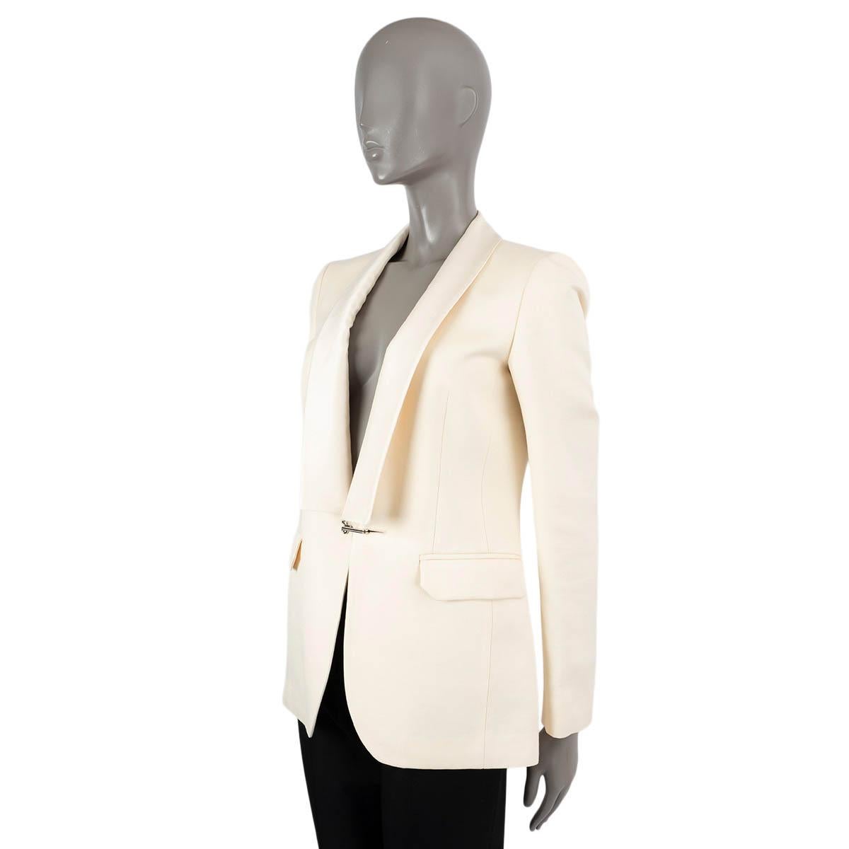 BALLY ivory wool & silk 2016 SHAWL COLLAR TUXEDO Blazer Jacket 38 M In Excellent Condition For Sale In Zürich, CH