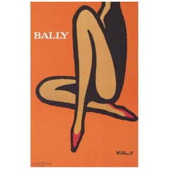 Bally Orange Small:: Villemot 1967 Original Vintage Poster