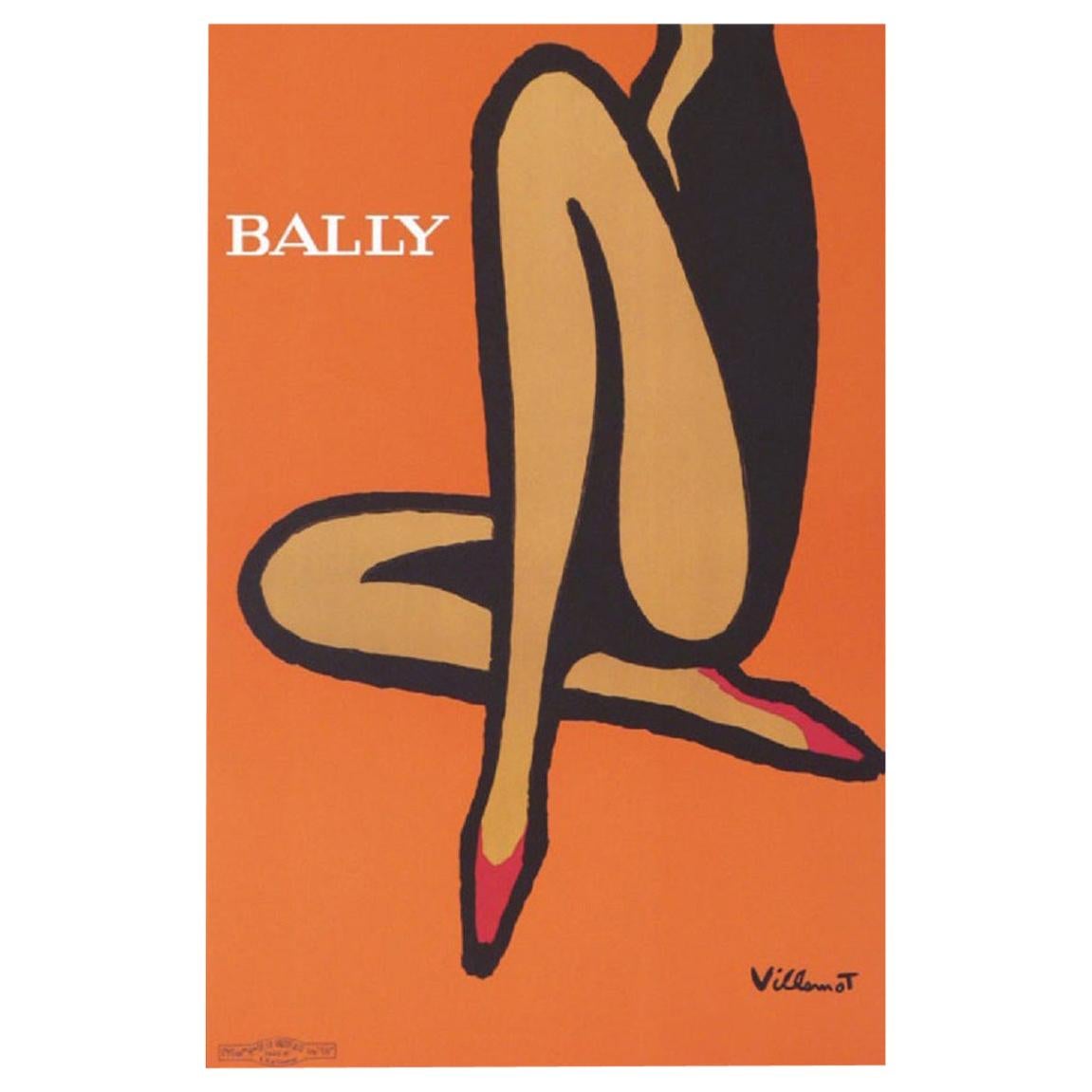 Bally Orange Small, Villemot 1967 Original Vintage Poster