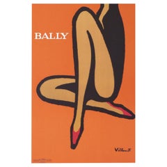 Bally Orange Small, Villemot 1967 Original Retro Poster