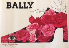 Bally Plume Roger Bezombes Original Vintage-Plakat