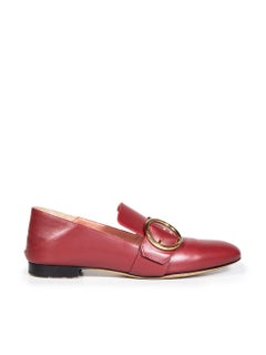 Mocasines de piel roja con puntera redonda Bally Talla IT 38