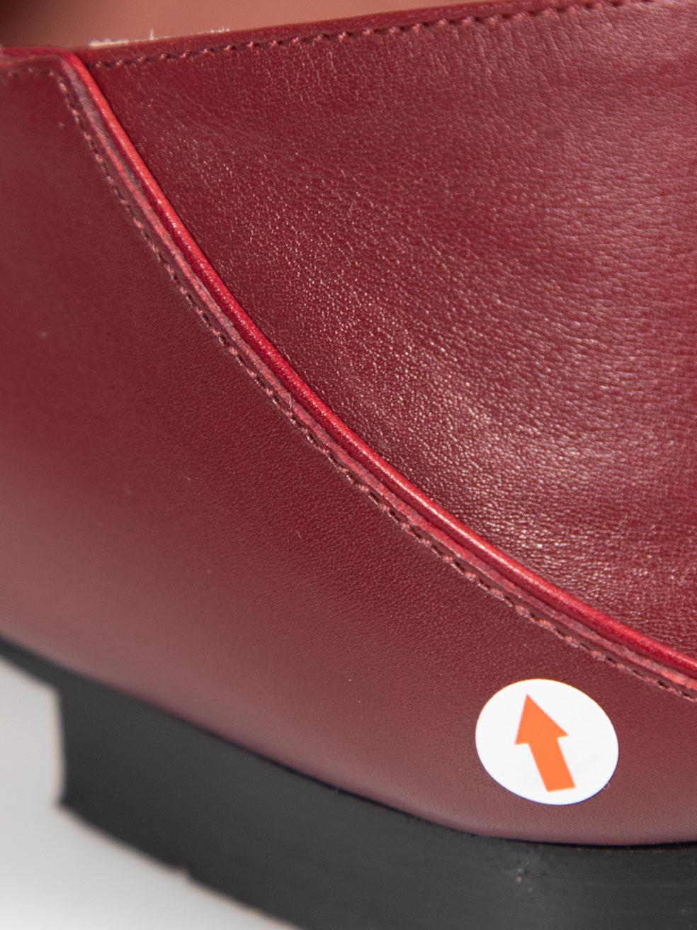 Bally Red Leather Round Toe Loafers Size IT 38 For Sale 4