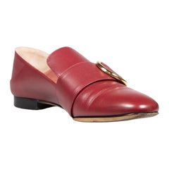 Mocasines de piel roja con puntera redonda Bally Talla IT 38 Mocasines de piel roja con puntera redonda Bally Talla IT 38