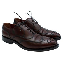 Bally Scribe Brown Leather Brogues - Size US 11.5