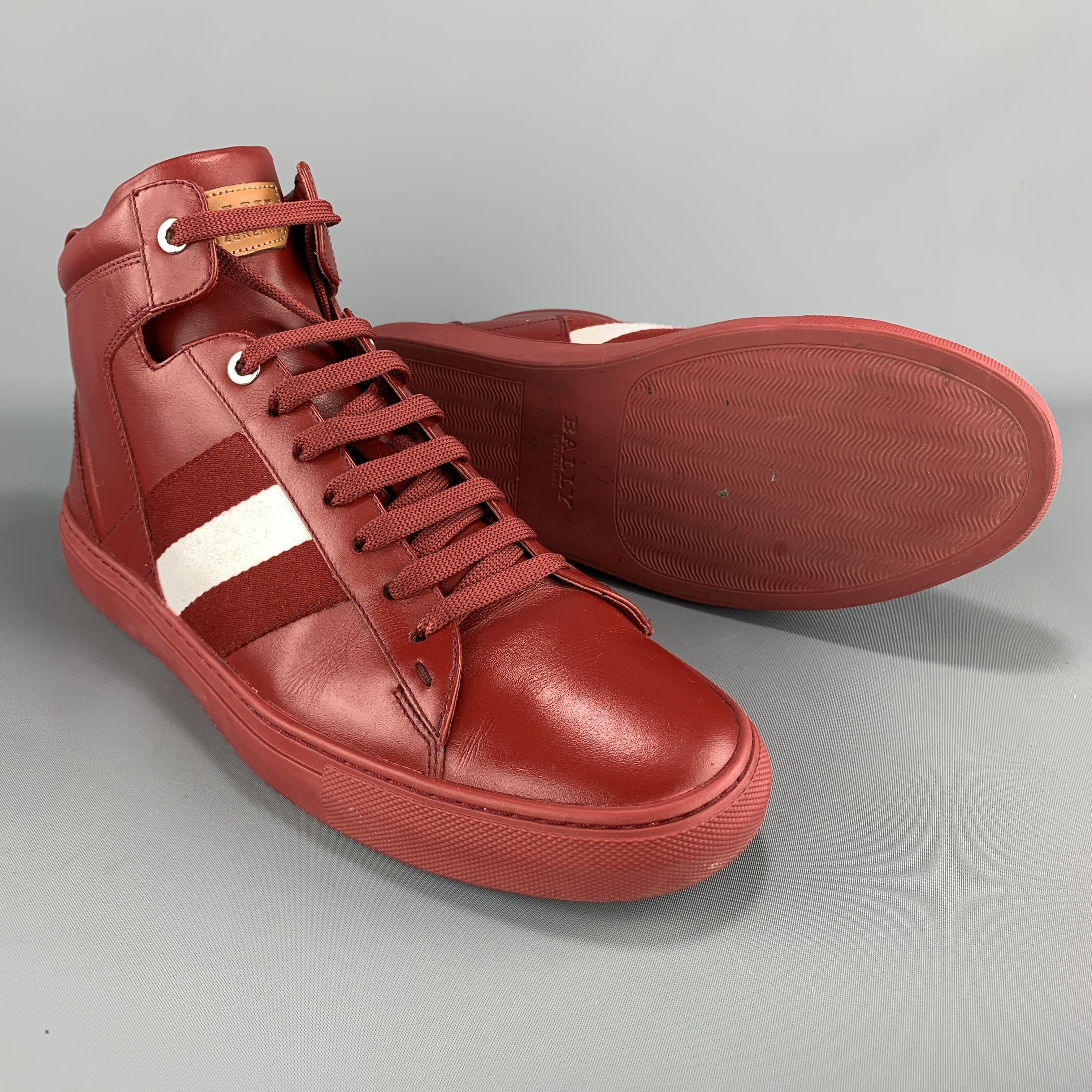 burgundy leather sneakers