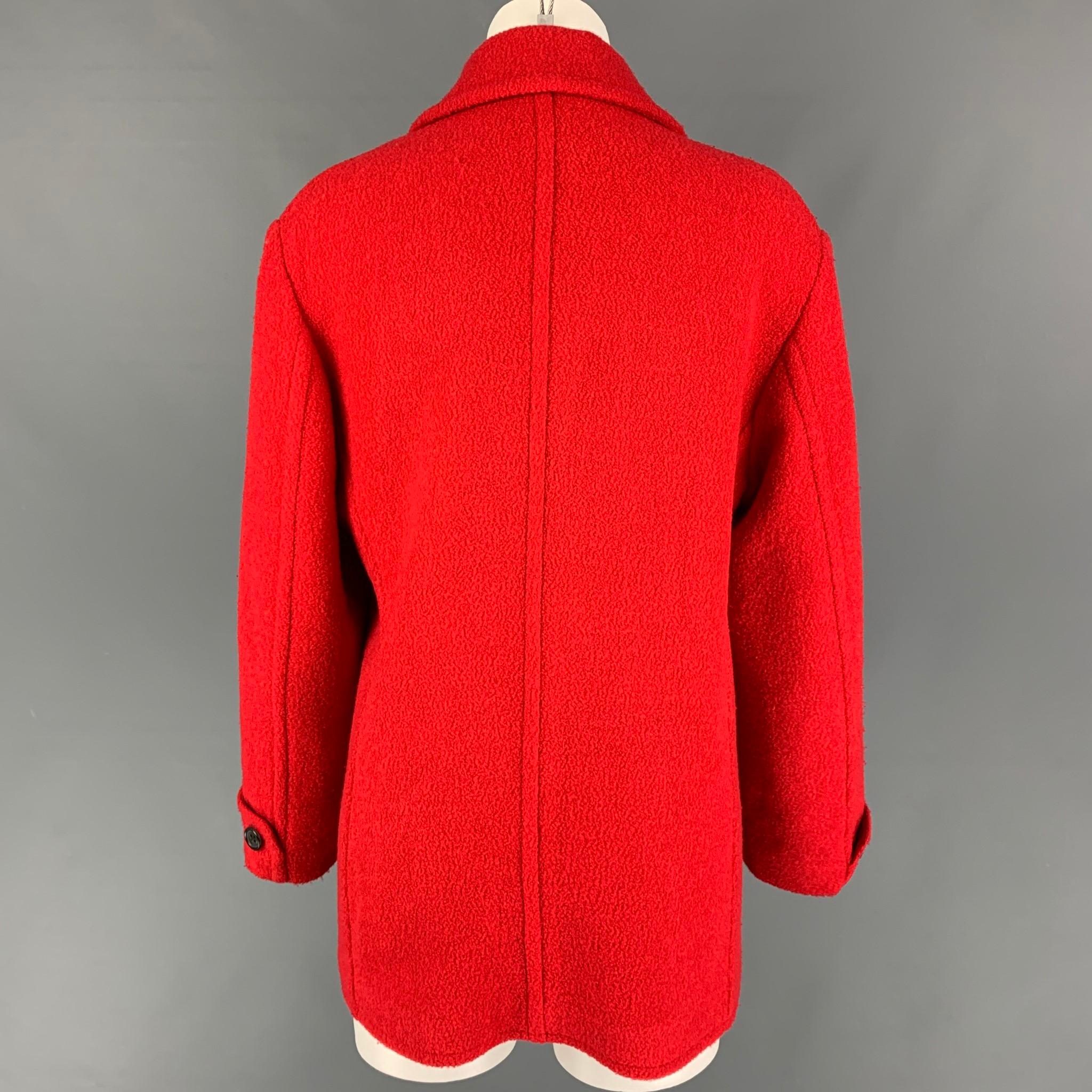 red wool peacoat