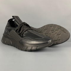 BALLY Size 11 Black Leather Lace Up Sneakers