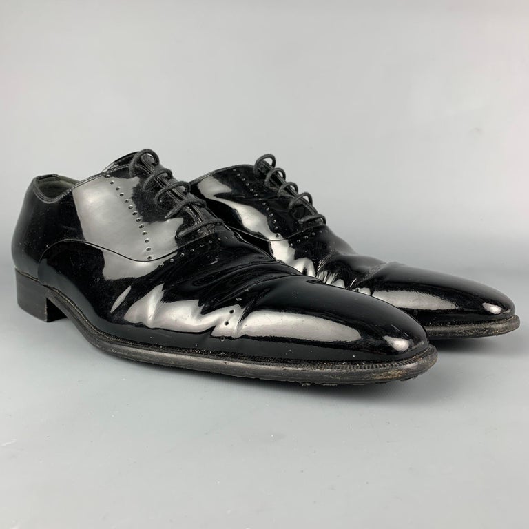 BALLY Size 11.5 Black Perforated Patent Leather Lace Up Shoes For Sale at  1stDibs | bally patent leather shoes, bally patent leather sneakers