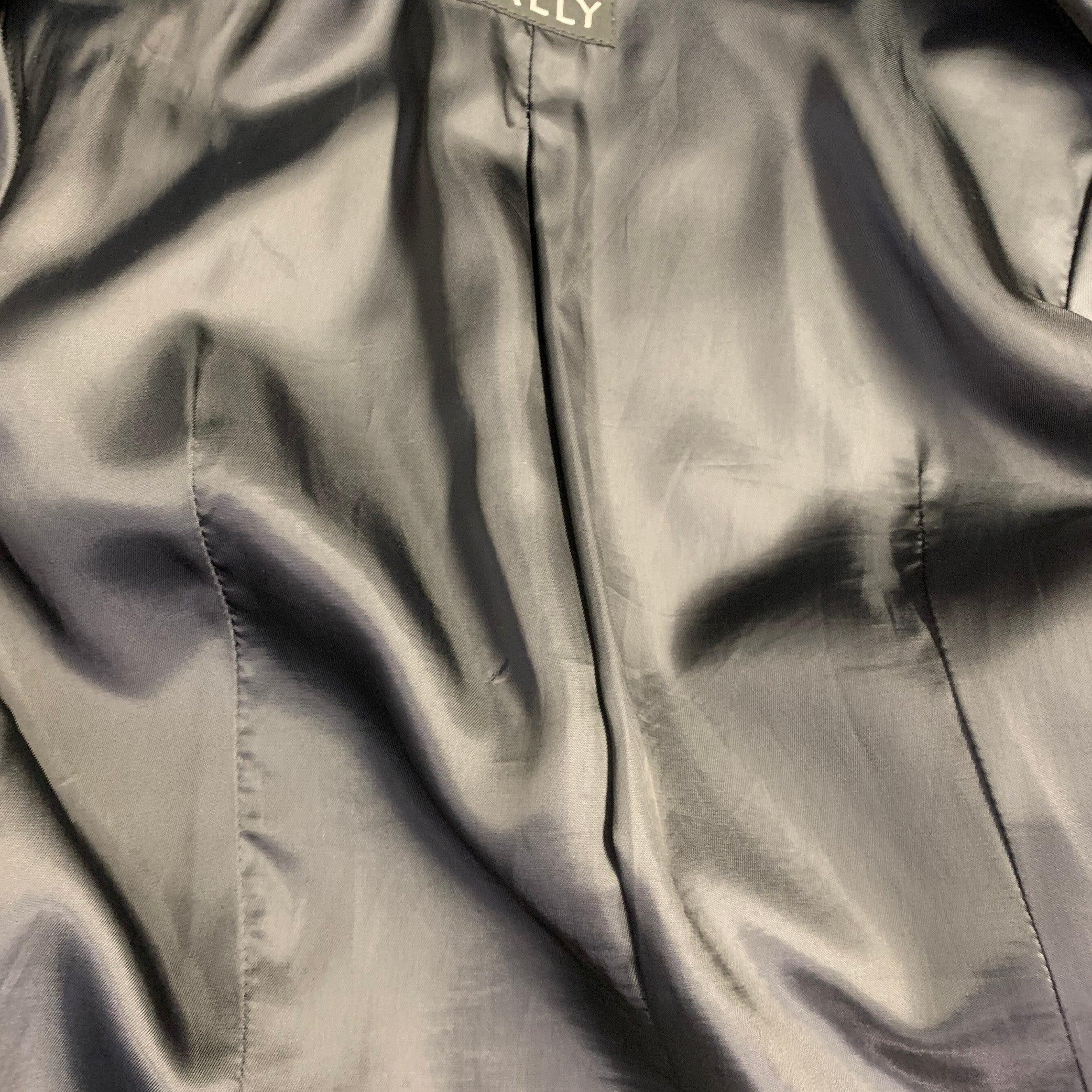 BALLY Taille 12 Veste en cuir noir à boutons cachés Blazer en vente 4