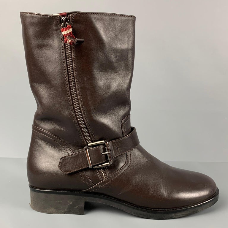 BALLY Size 12 Brown Leather Belted Desia Boots For Sale at 1stDibs | bally  cowboy boots
