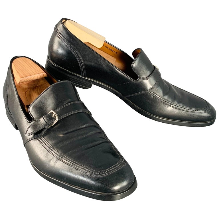 BALLY Size 12 Lavoli Black Silver Leather Buckle Loafers Amazon.com | BALLY Simpler Men main image 3