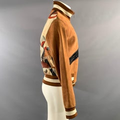 Chaqueta BALLY de cuero marrón y negro con cremallera, talla 38