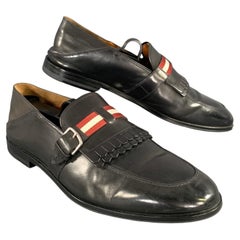 BALLY Size 7 5 Black Red white Leather Eyelash Loafers