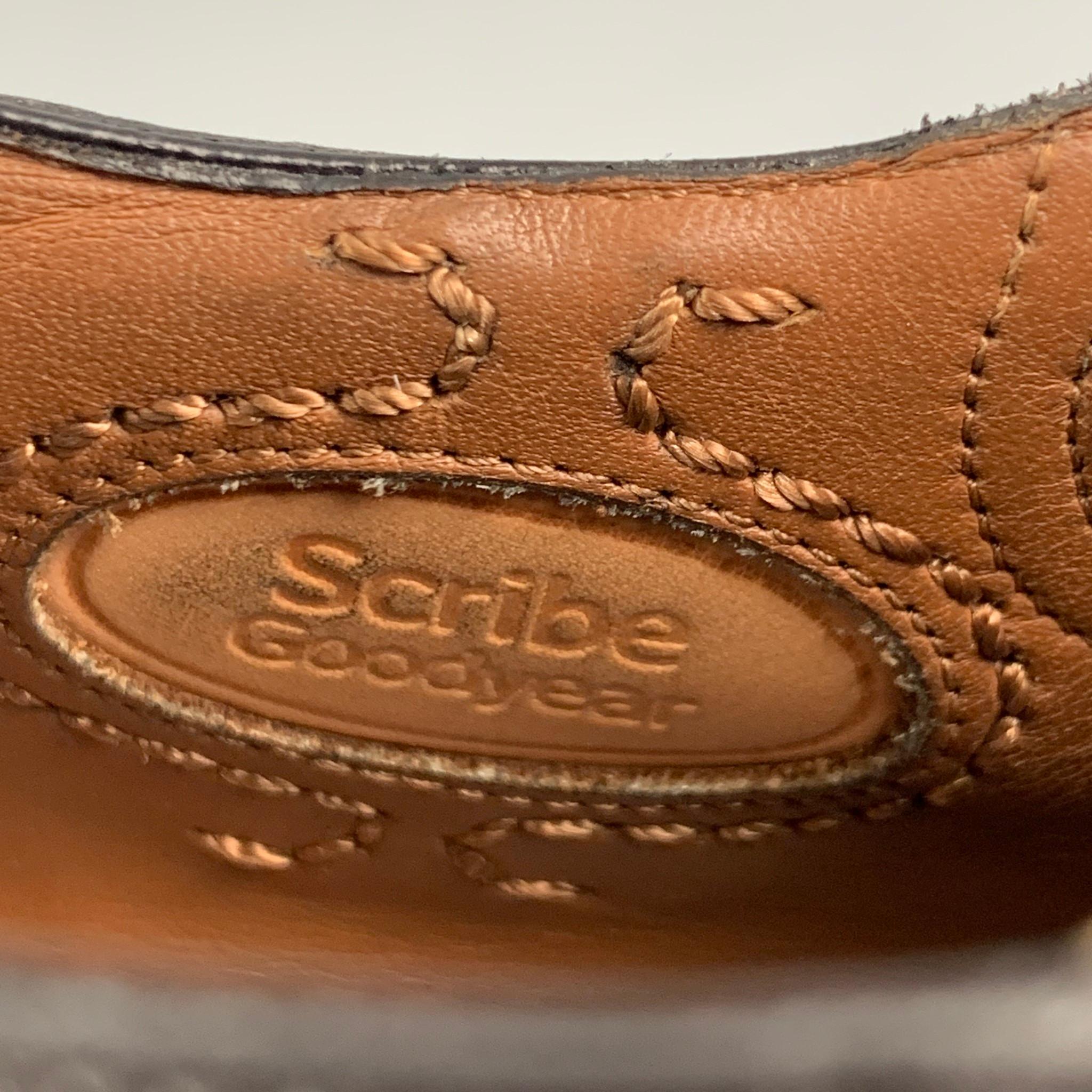 BALLY Taglia 8.5 Scarpe Wingtip Lace Up in pelle nera 3