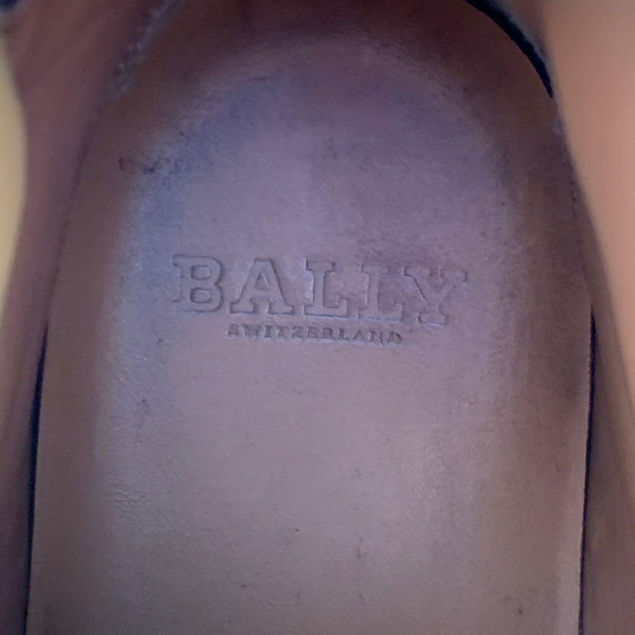 BALLY Size 8.5 Brown Taupe Color Block Leather High Top Sneakers For Sale 3