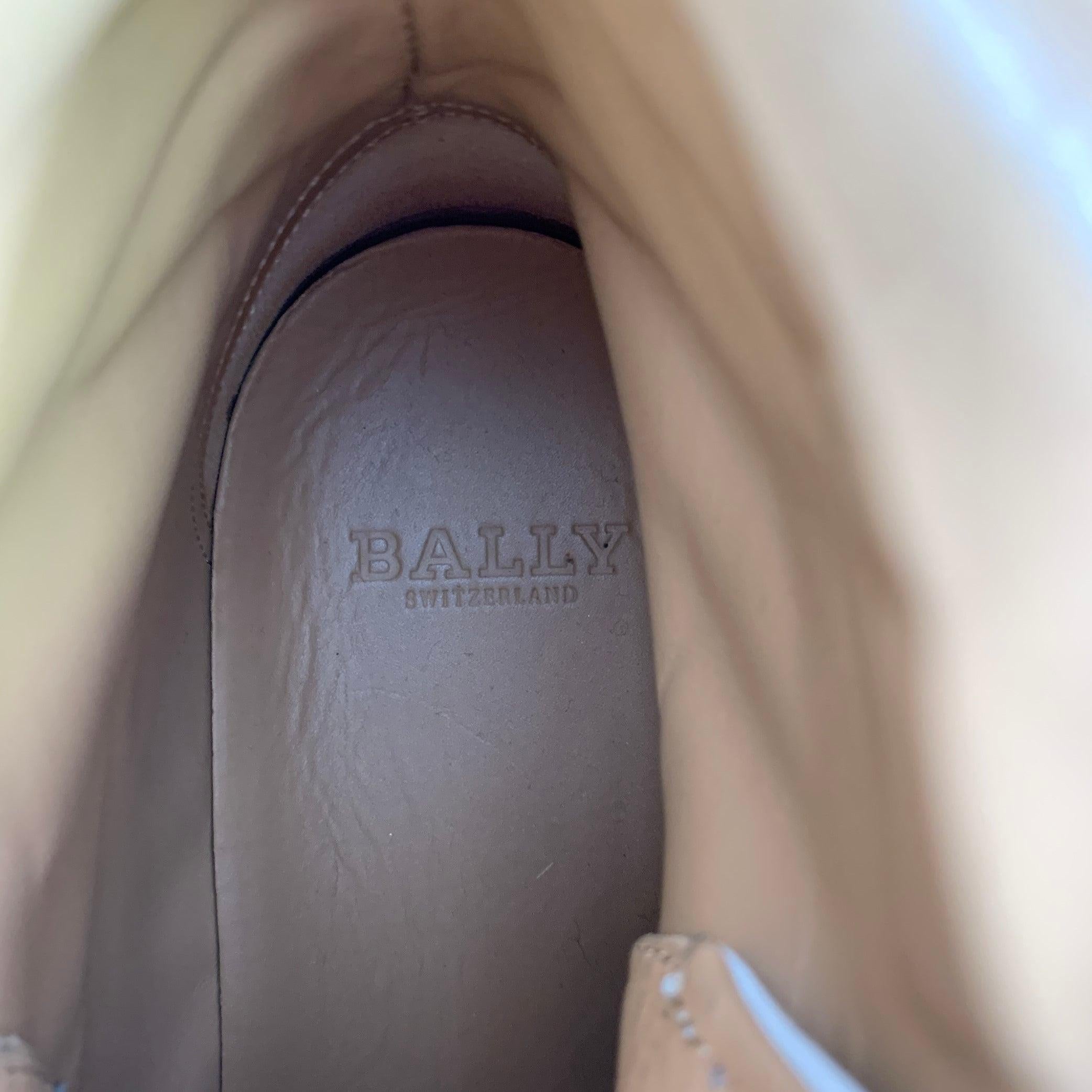 BALLY Size 8.5 -Oldani- White Red Ribbon Trim Leather High Top Sneakers 2