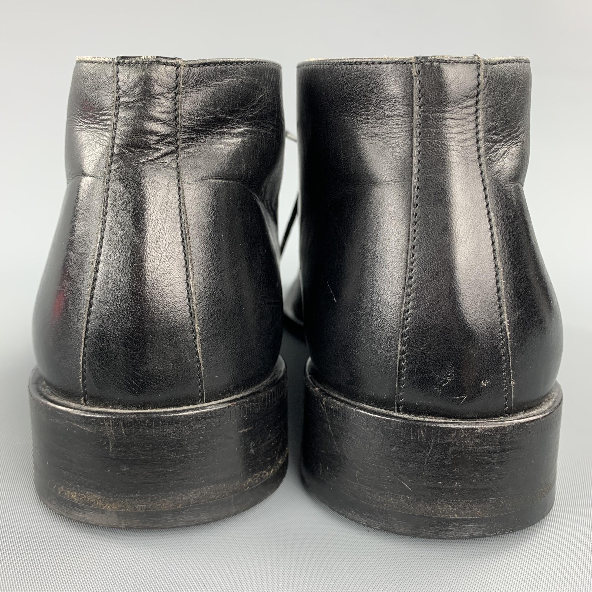 BALLY Size 9 Black Leather Chukka Lace Up Shoes / Ankle Boots In Good Condition In San Francisco, CA