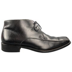 size 9 black boots Used BALLY Size 9 Black Leather Chukka Lace Up Shoes / Ankle Boots