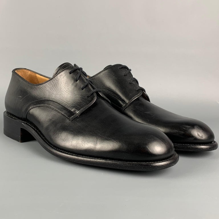 BALLY Size 9 Black Leather Lace Up Shoes For Sale at 1stDibs
