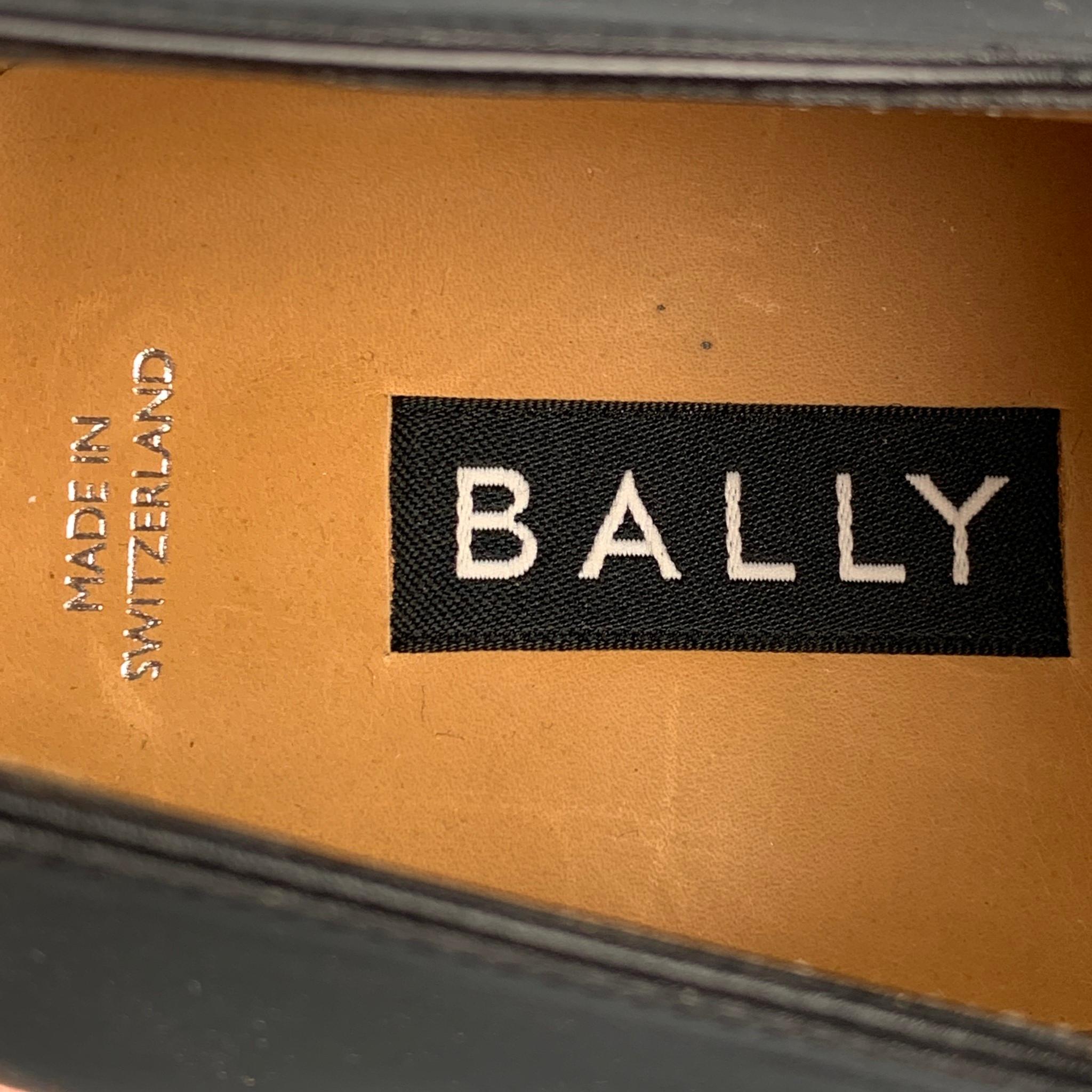 BALLY Size 9 Black Leather Lace Up Shoes In New Condition In San Francisco, CA