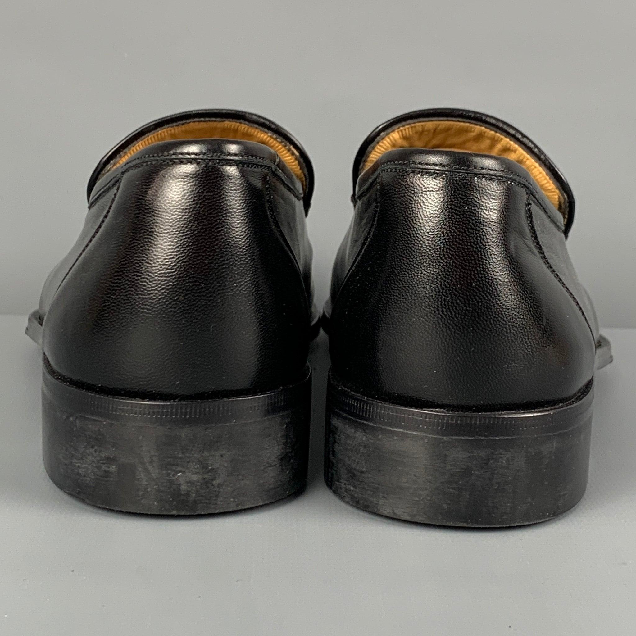 BALLY Size US 9.5 Black Leather Tassels Loafers For Sale 1