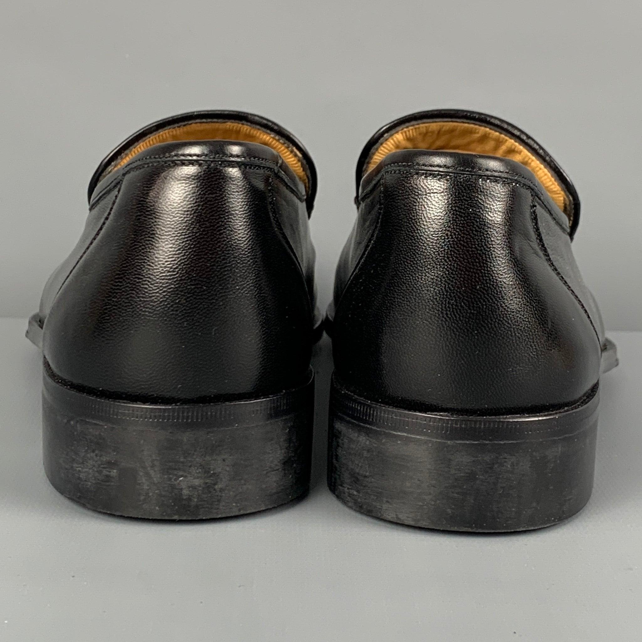 BALLY Size US 9.5 Black Leather Tassels Loafers 1