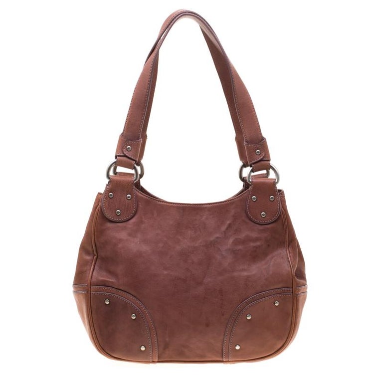 Bally Tan Leather Zippered Pocket Hobo at 1stDibs