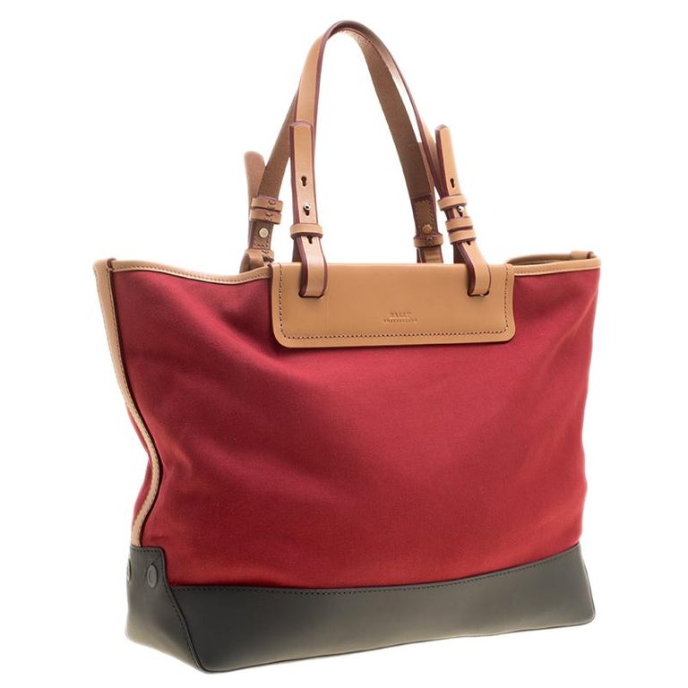 Bally Tri Color Canvas Shopper Tote w Pouch For Sale at 1stDibs | bally ...