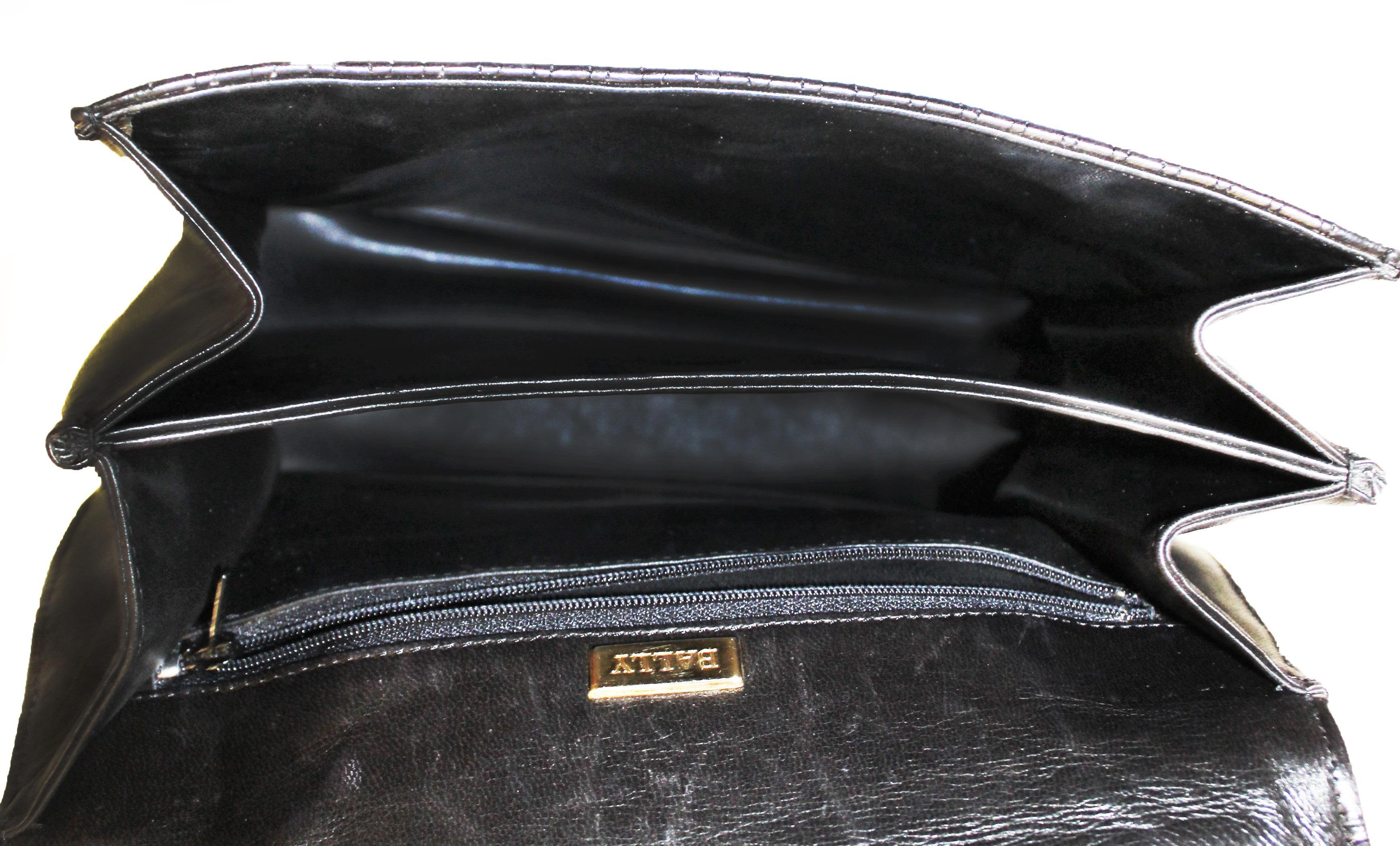 Women's Bally Vintage Black Quilted Top Handle Bag 