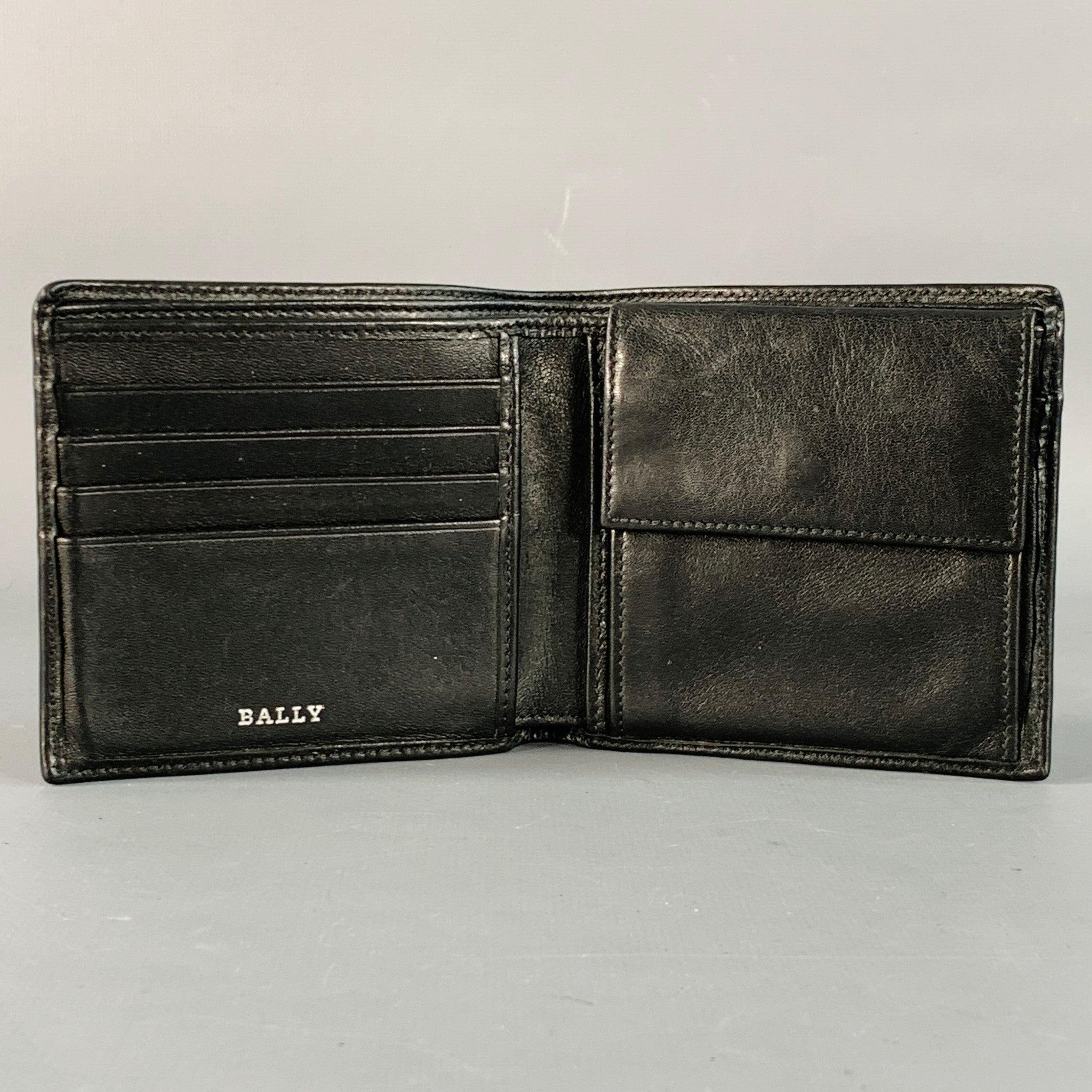 BALLY Vintage Schwarz Weiß Band Streifen Leder Bifold Wallet im Zustand „Gut“ im Angebot in San Francisco, CA
