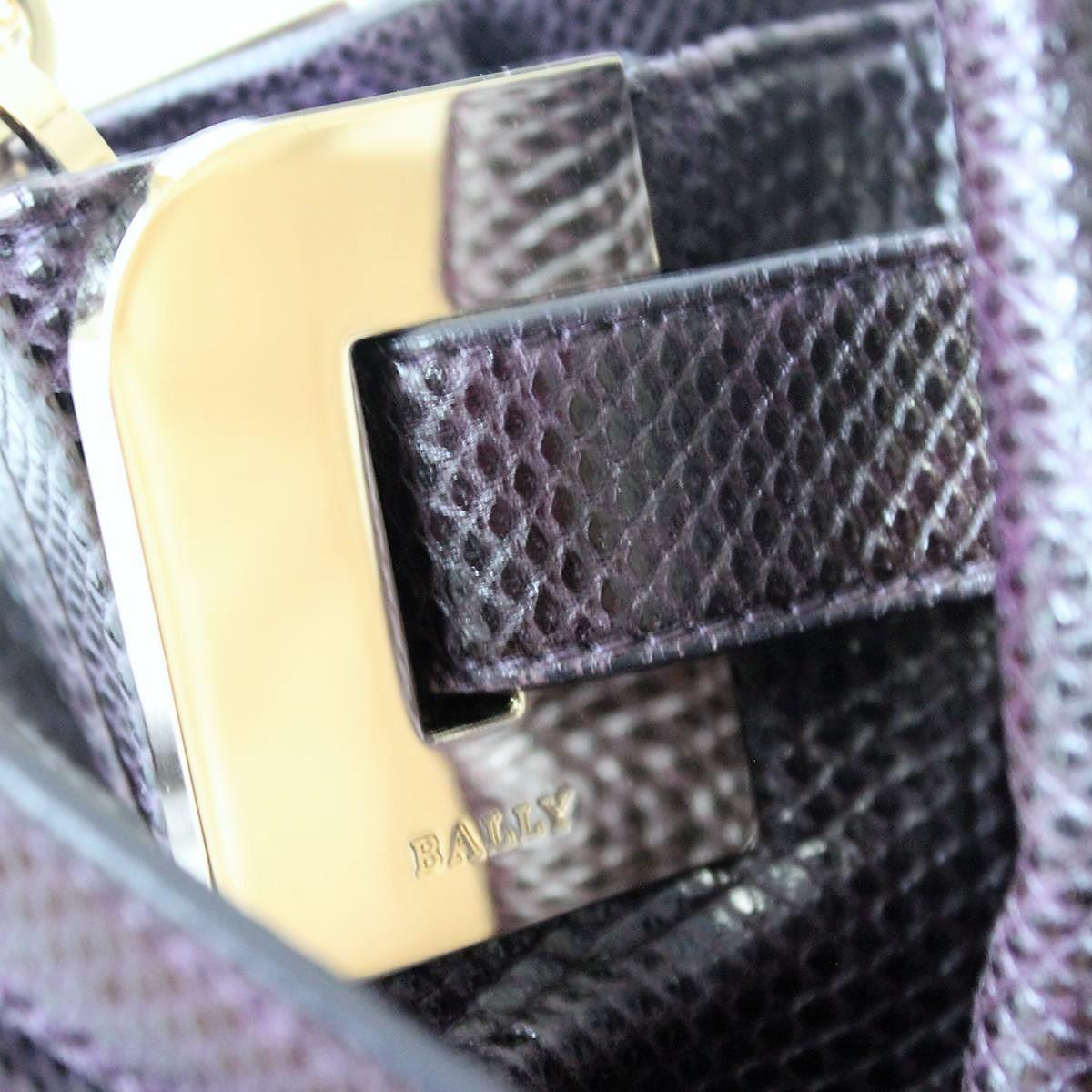 Black Bally Violet Lizard Bag For Sale