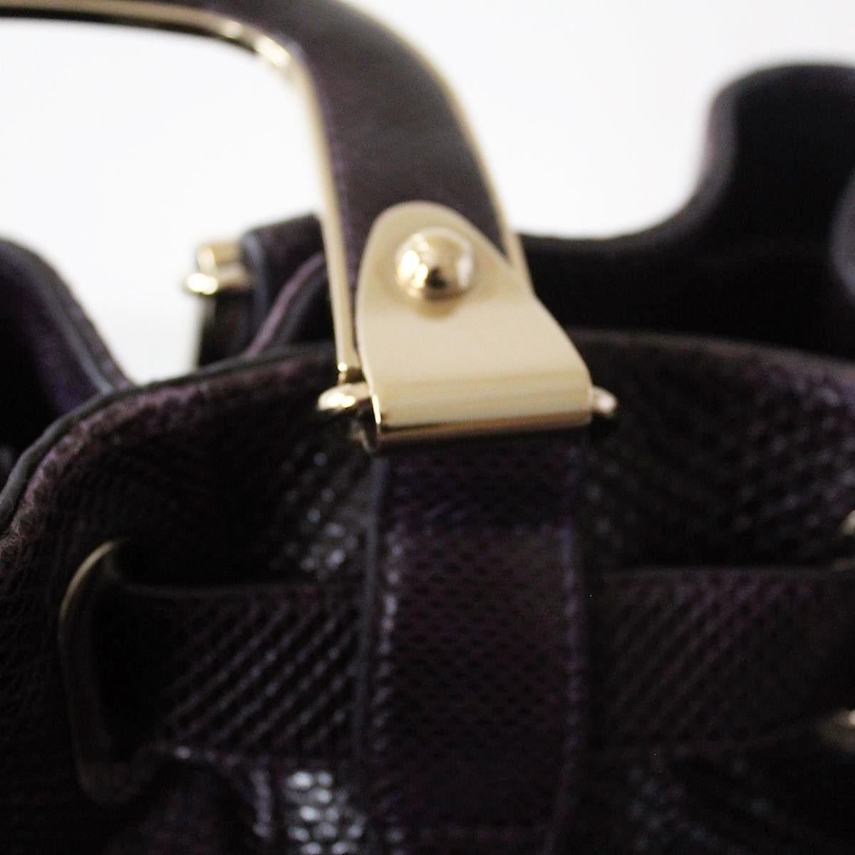 Bally Violet Lizard Bag In Excellent Condition For Sale In Gazzaniga (BG), IT