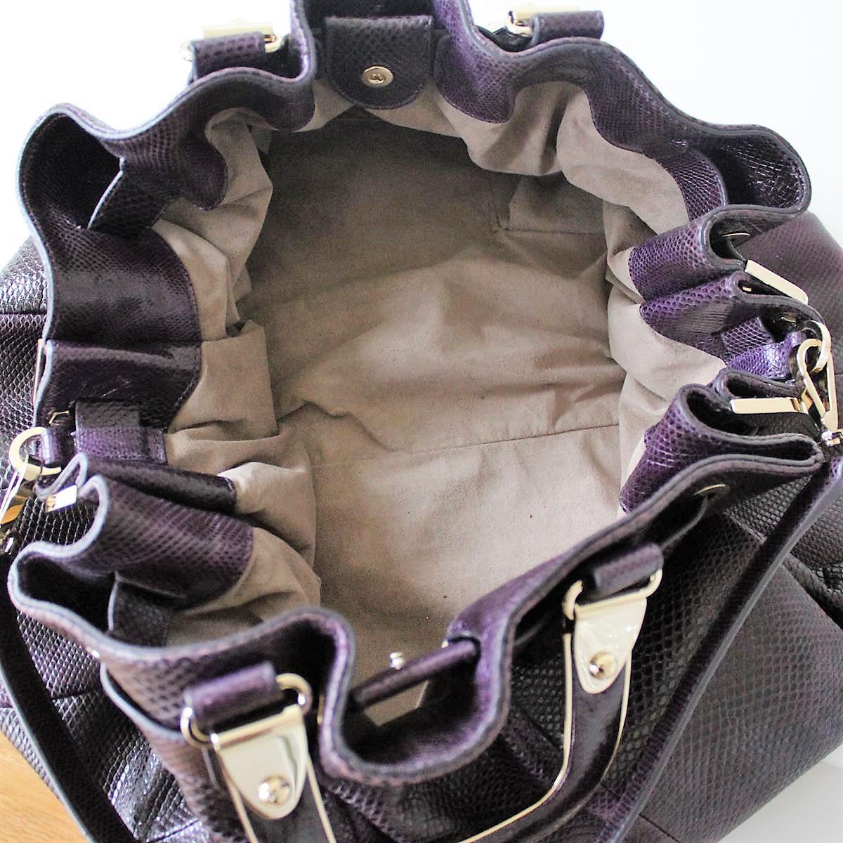 Women's Bally Violet Lizard Bag For Sale