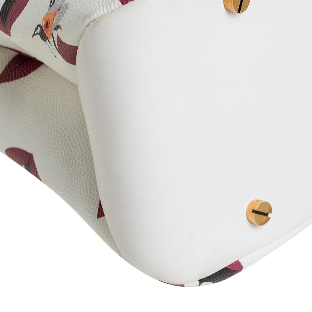 Bally White Lip Print Leather Berkeley Double Zip Tote 2