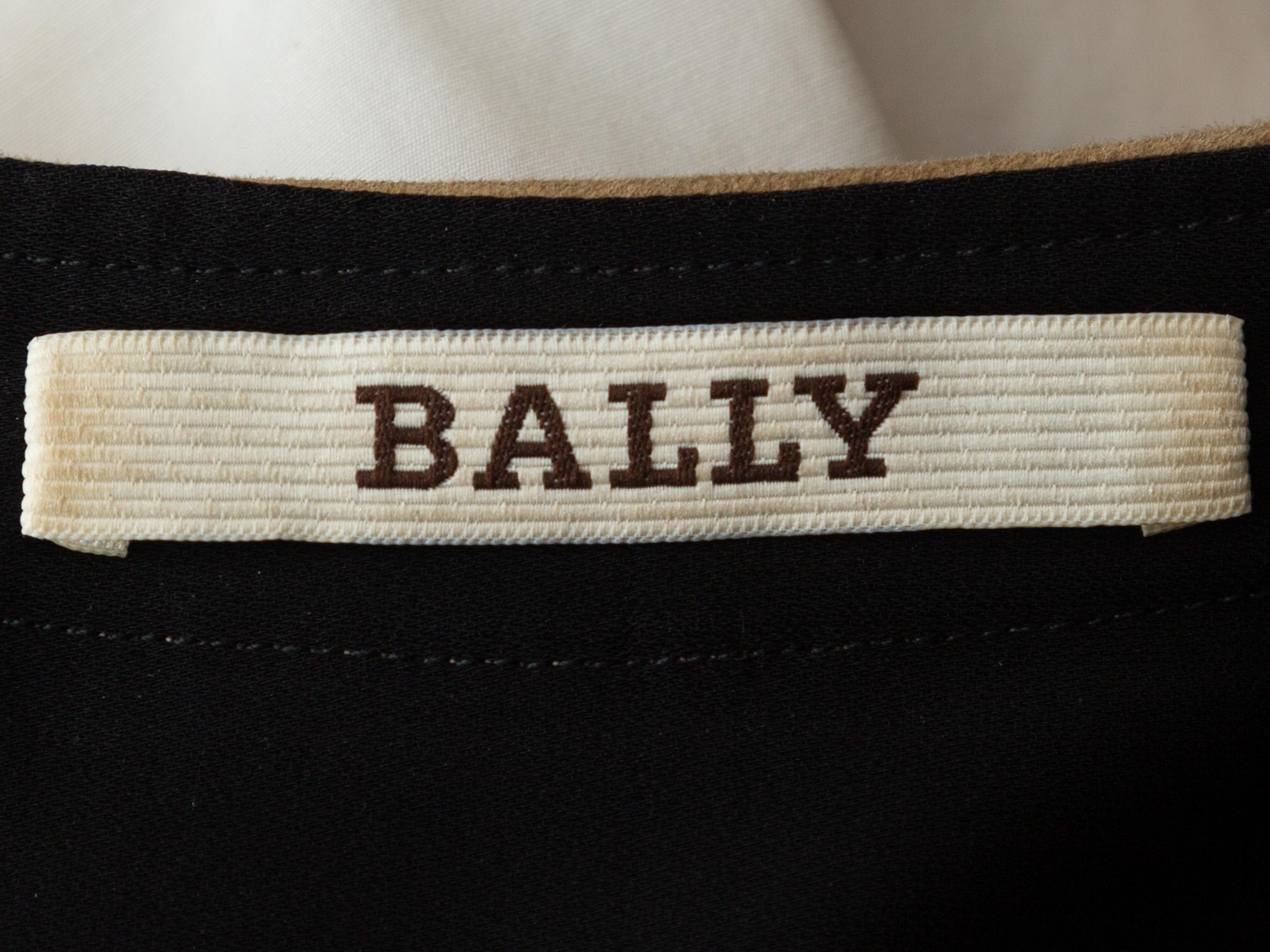 Bally White & Multicolor Color Block Leather-Trimmed Top In Excellent Condition In New York, NY
