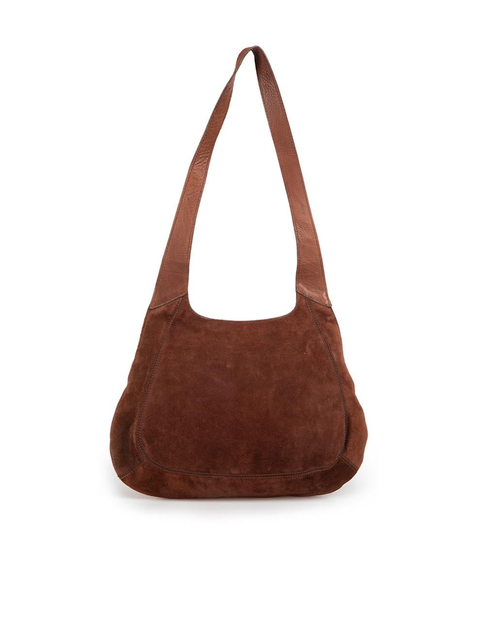 Bally Women's Brown Suede Flap Shoulder Bag In Good Condition In London, GB