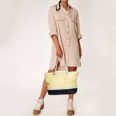 Bally Gelbe/Schwarze Shopper-Tasche aus Leder