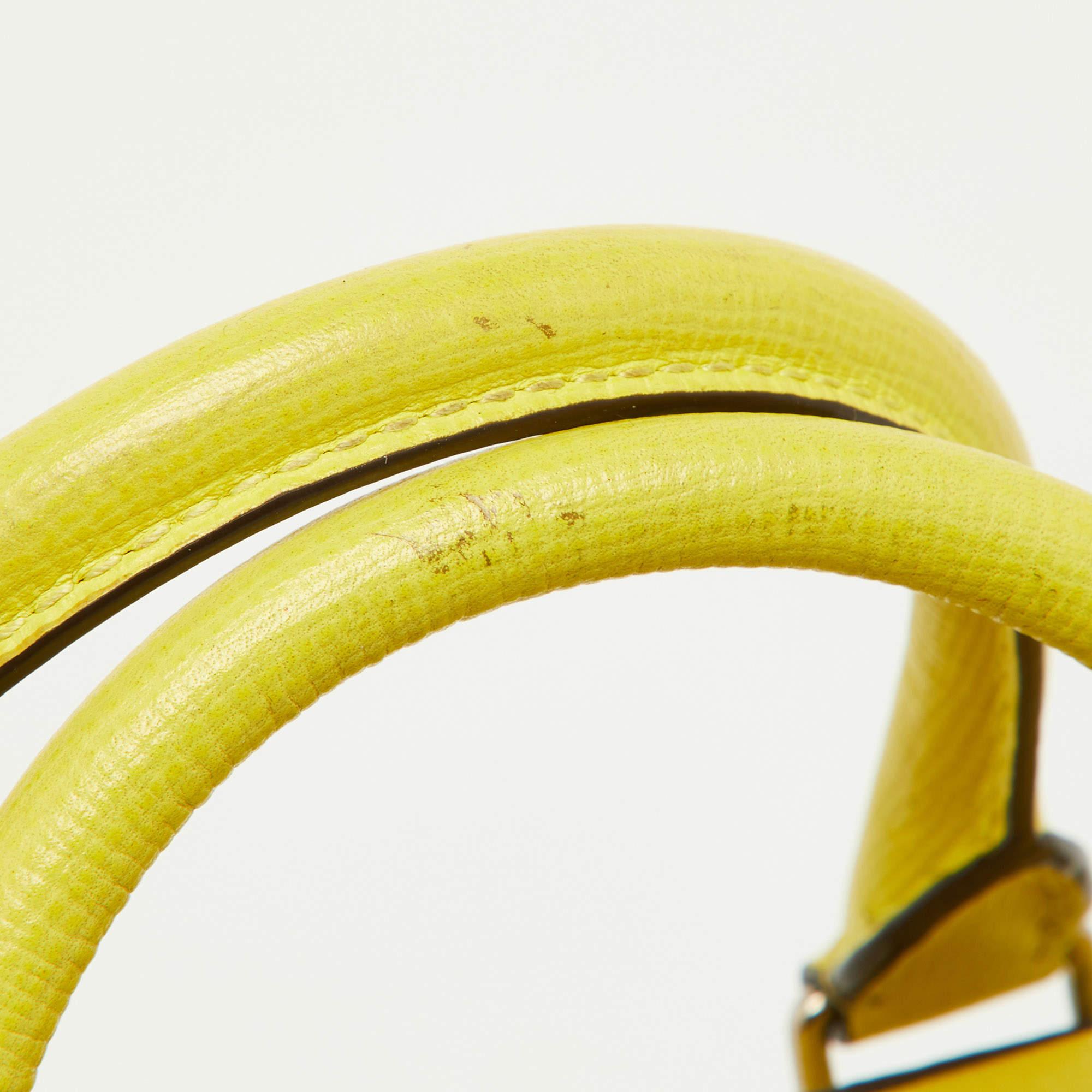 Bally Yellow Leather Camera Crossbody Bag 6