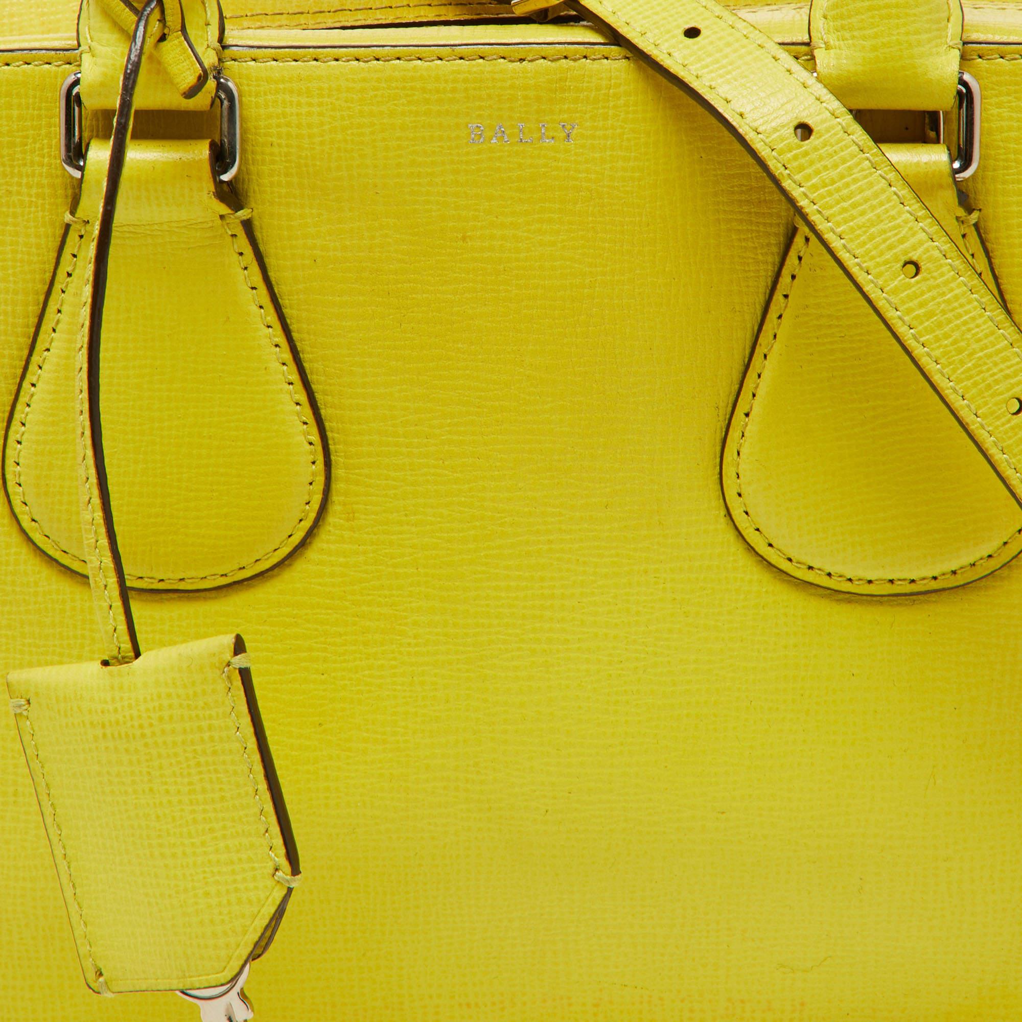 Bally Yellow Leather Camera Crossbody Bag 1