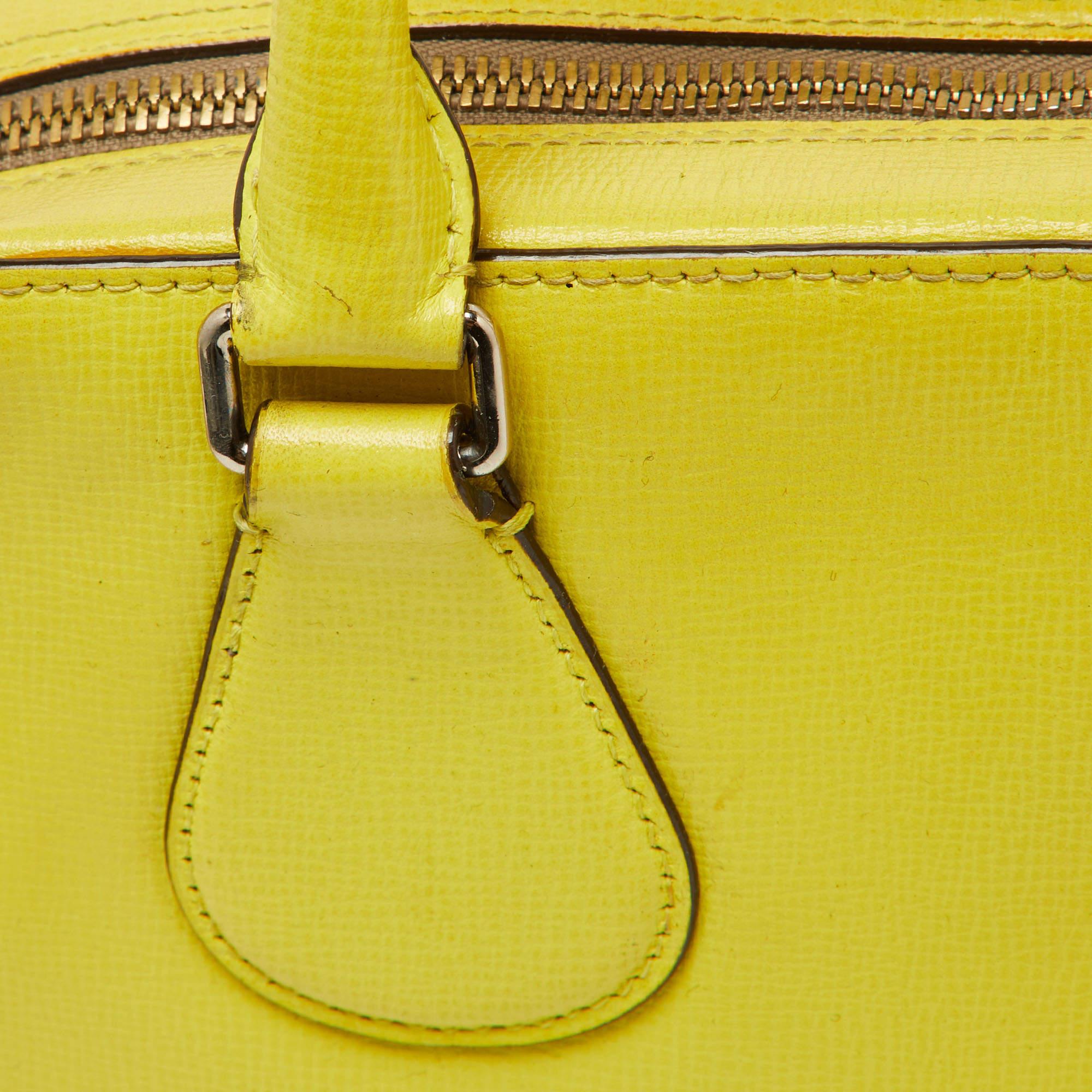 Bally Yellow Leather Camera Crossbody Bag 2